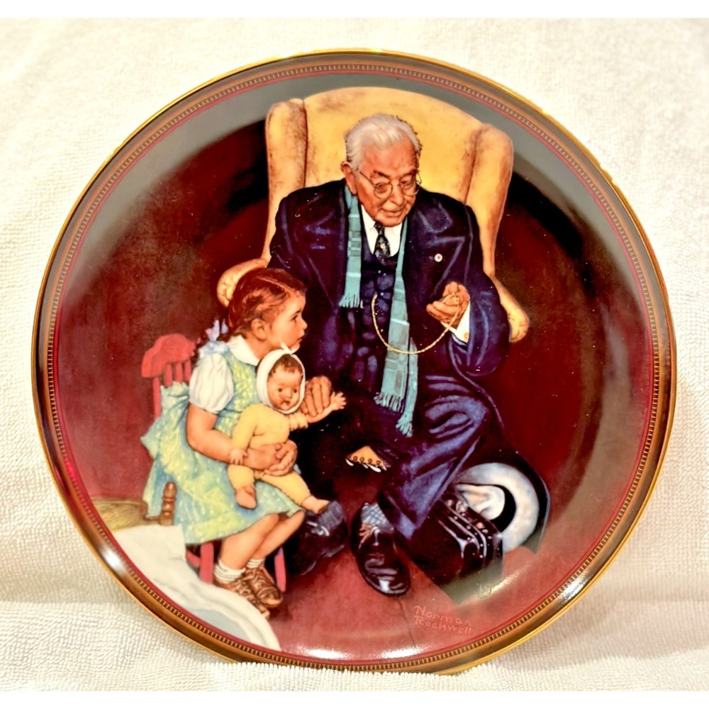 Edwin Knowles Norman Rockwell Tender Loving Care - 1988 w/COA & box 5961B